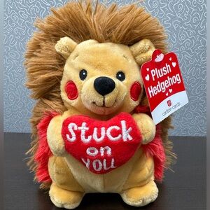 Valentines Day Stuck on you Hedgehog Plush 6-7” NWT